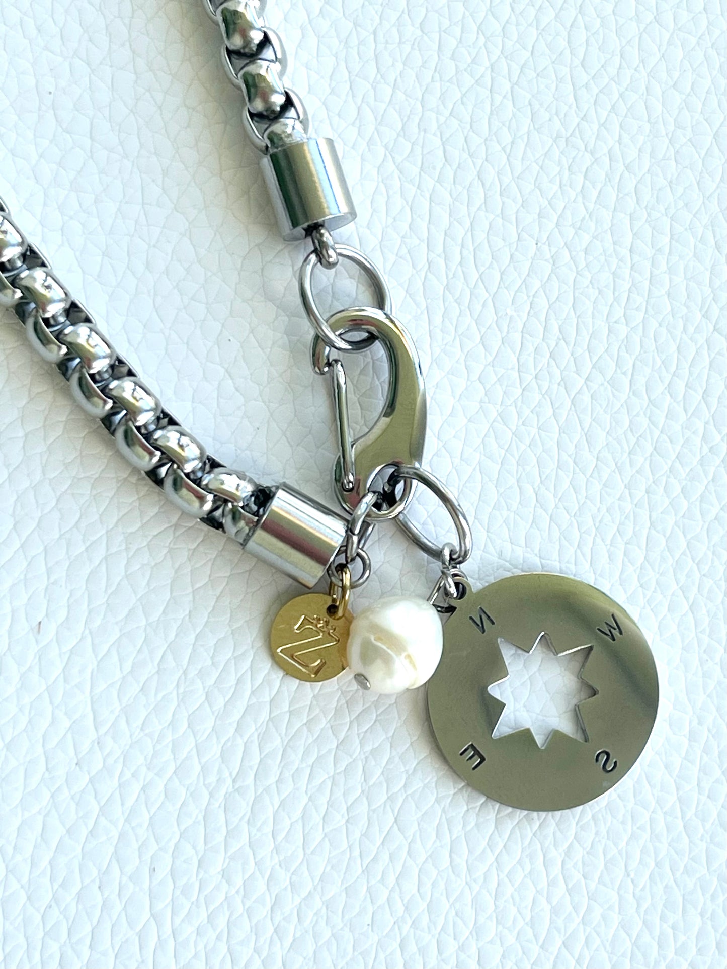 Silver Compass Necklace