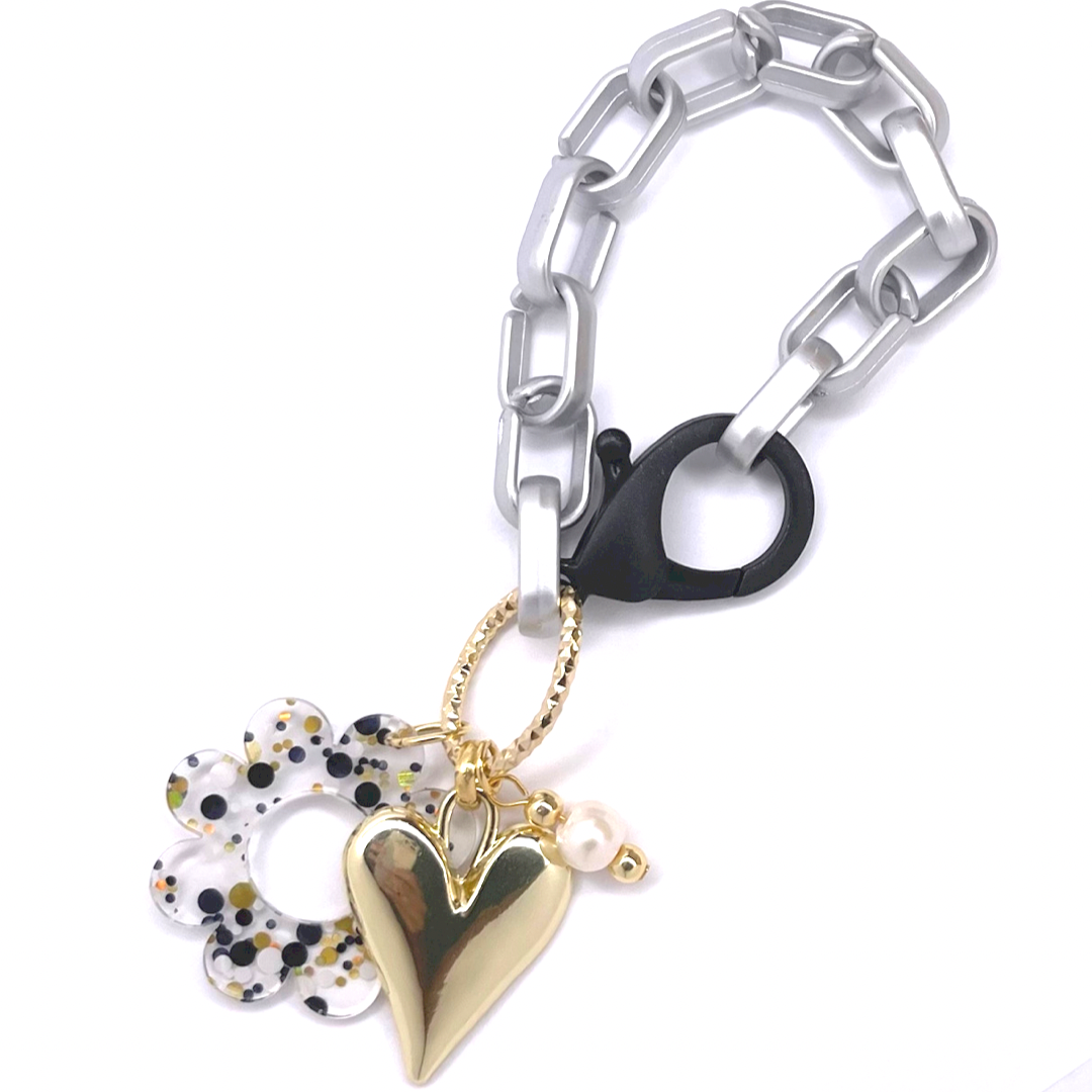Dot Silver Link Chain Bracelet
