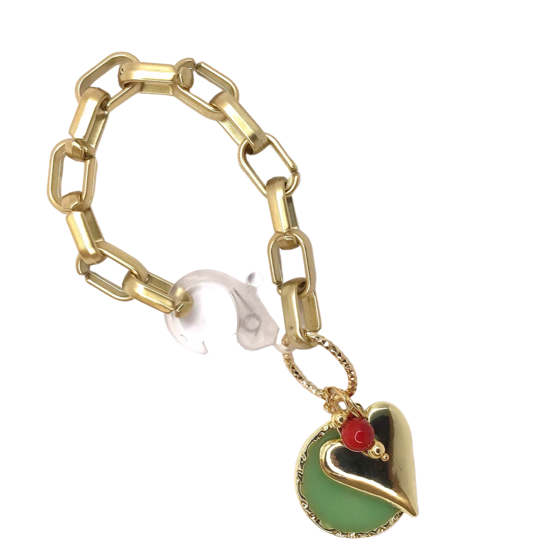 Green Heart Link Chain