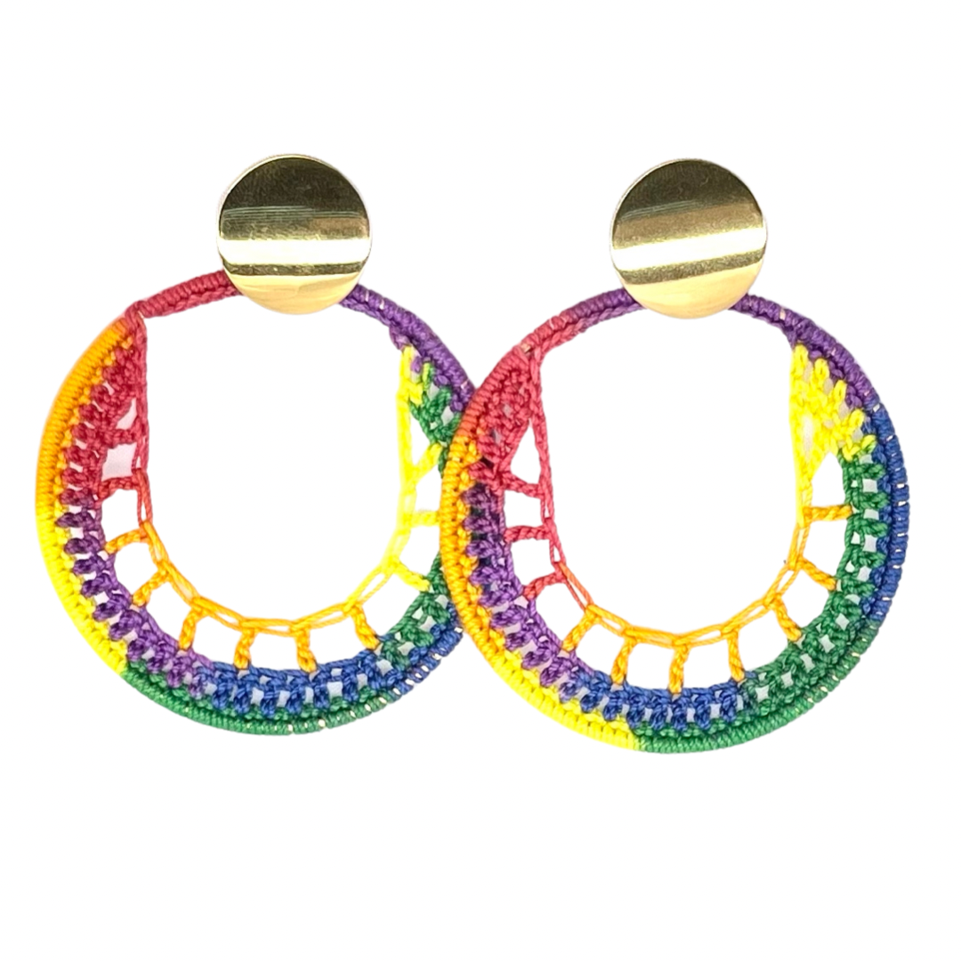 Rainbow Crochet Earrings