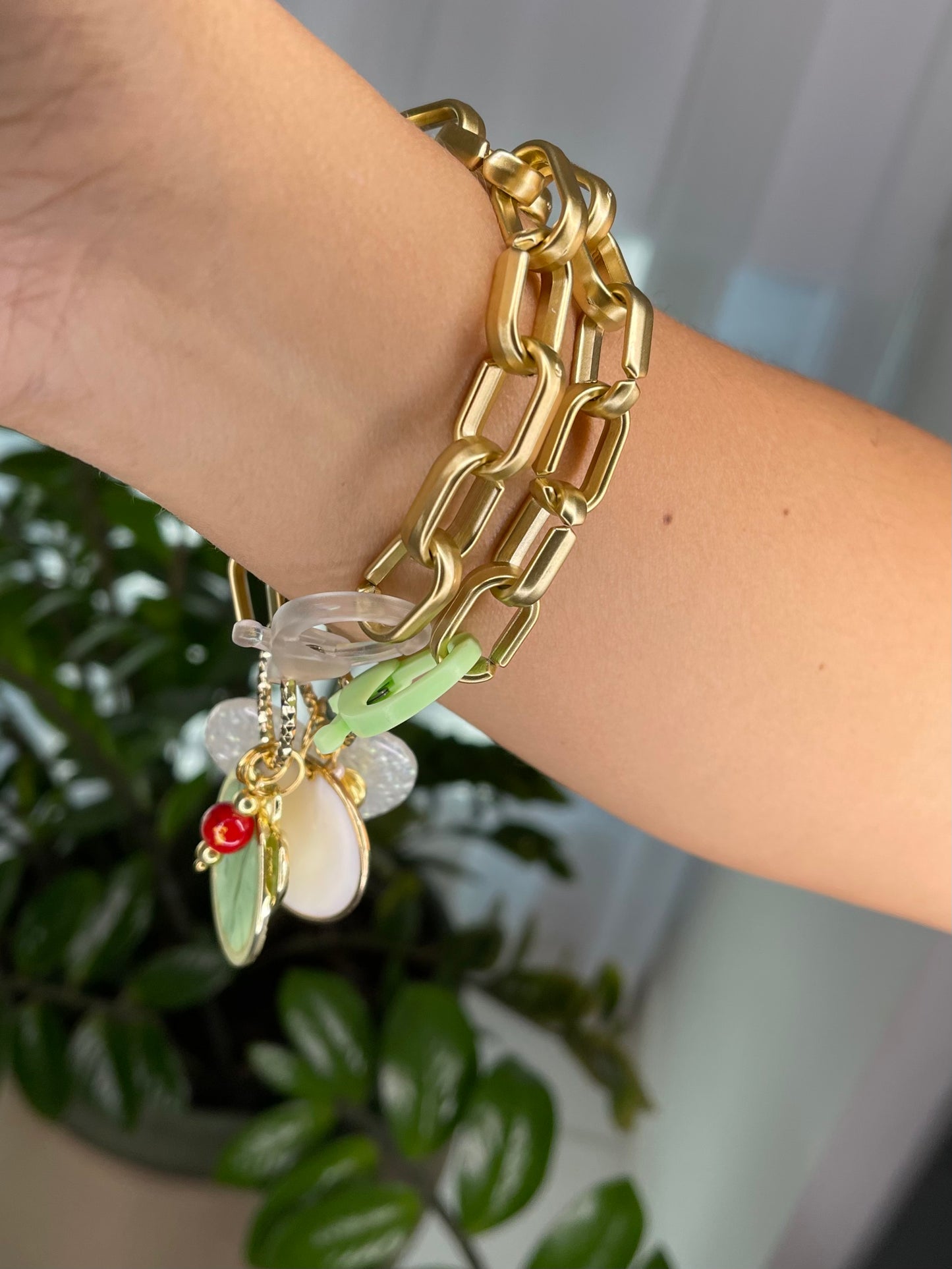 Green Heart Link Chain