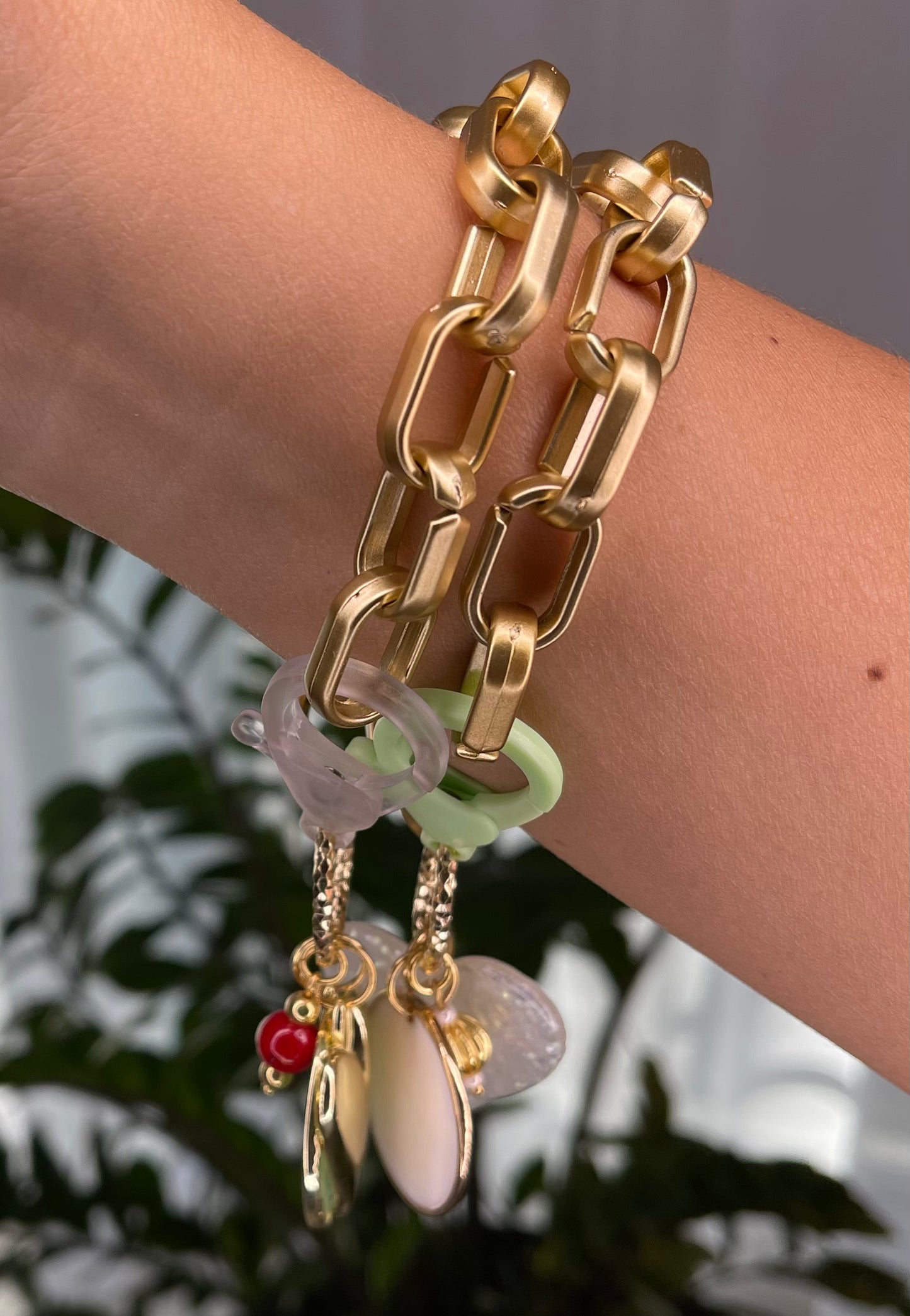 Green Heart Link Chain