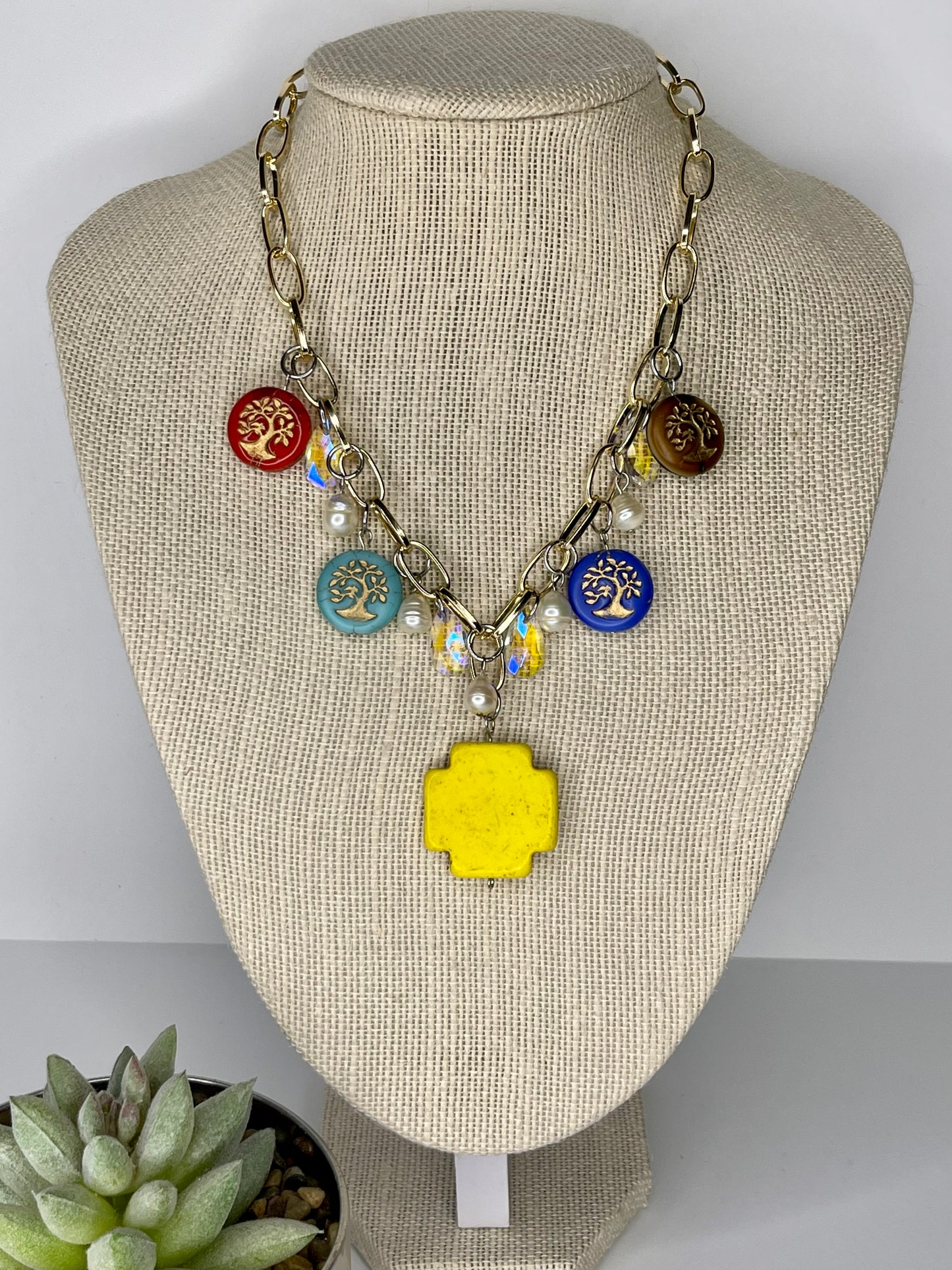 Yellow Cross “Gangarias” Necklaces