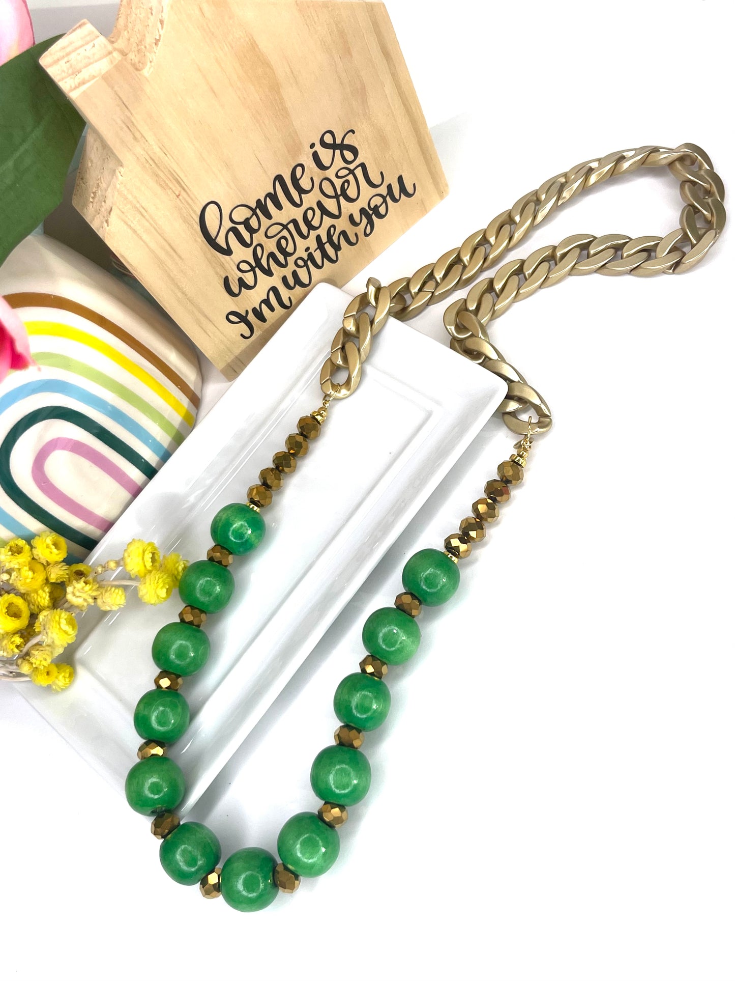 Green Wood Necklace