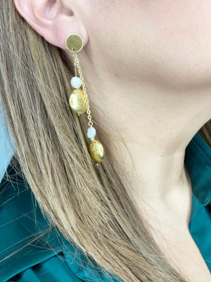 Gold Medallion Earrings