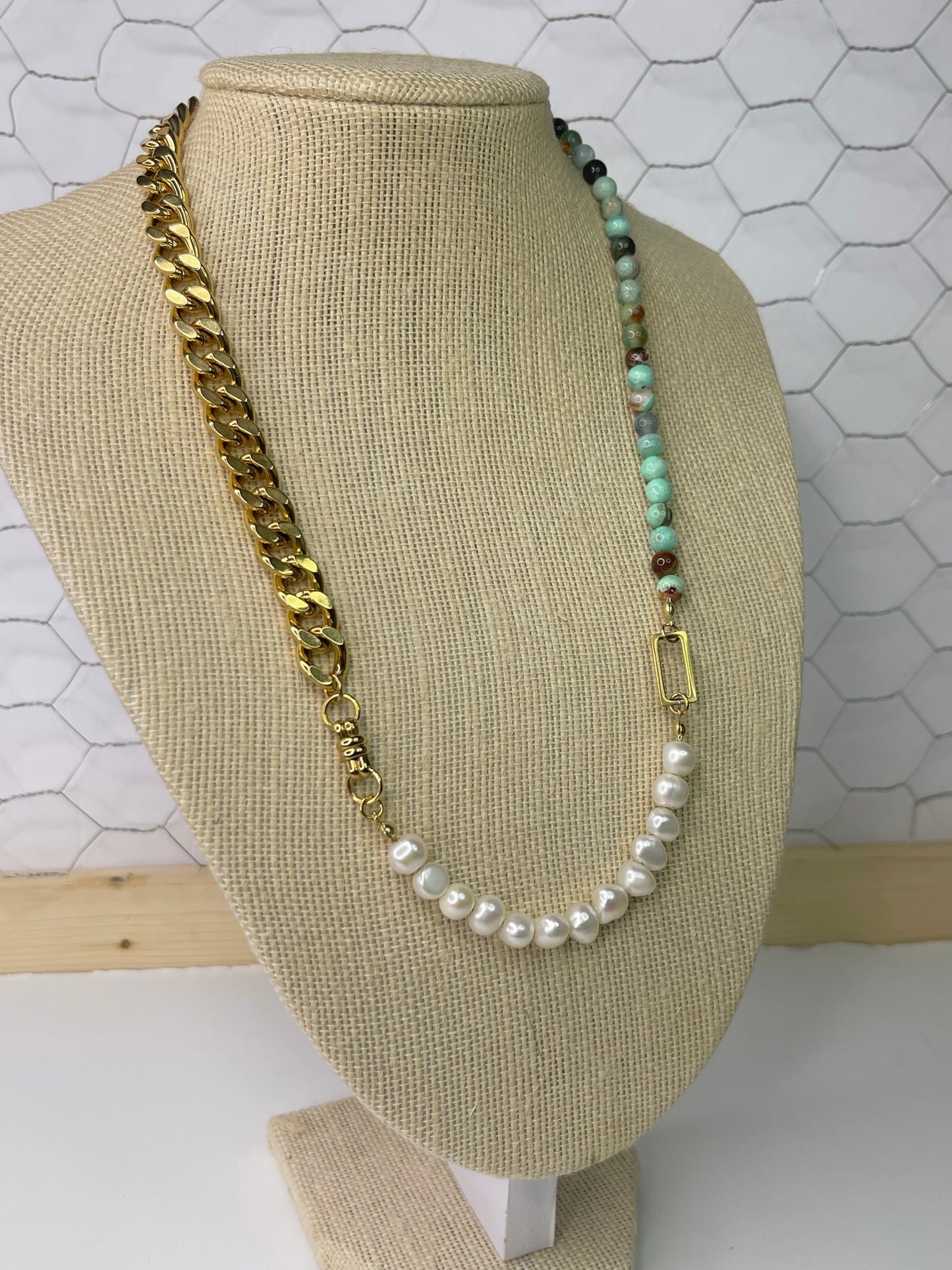 Gold Stone Necklace