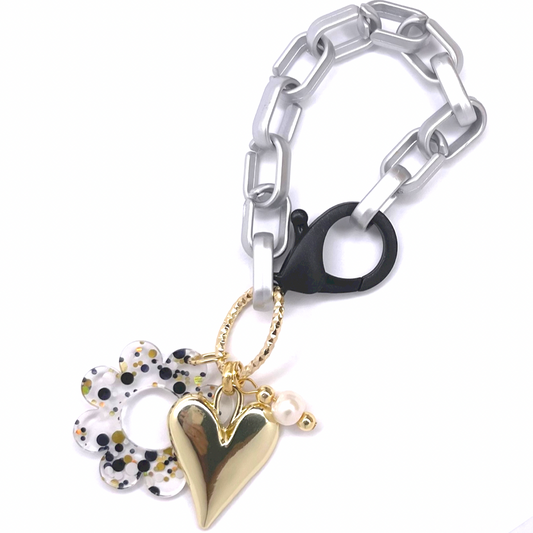 Dot Silver Link Chain Bracelet