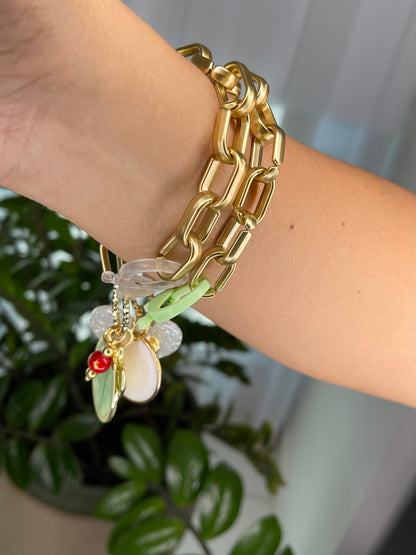 Green Heart Link Chain
